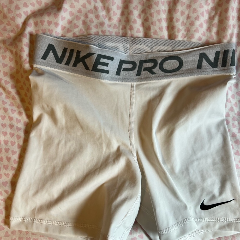 Nike Pro White Athletic Shorts